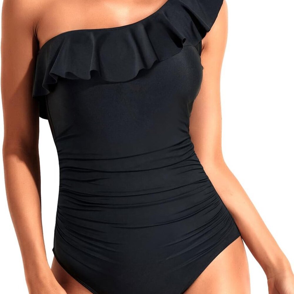 Women One Piece Swimsuit Black Medium